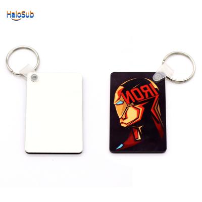 China Wholesale Custom Photo MDF Blank Sublimation Fanshion Pendant Square Key Chain Wooden Double Sided Key Chain Printing For Gift for sale