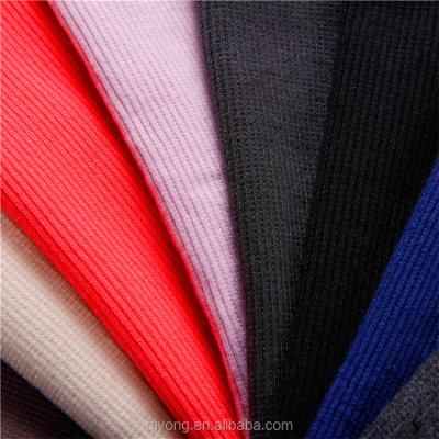 China Popular Knitting Stretch 95%Polyester 5%Spandex Rib Knit Fabric Stretched For Collar Sleeve for sale