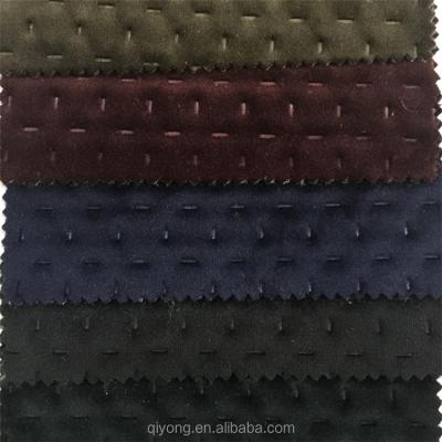 China Fabric Made up of Latest Shrink-Resistant Micro Soft Ultrasonic Velvet Embroidery with Polyester Filiing for Men's Jacket or Garment for sale