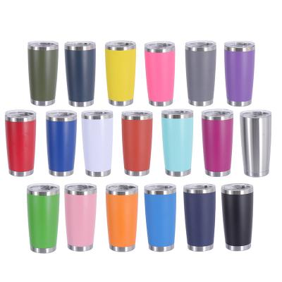 China PORTABLE Stainless Steel Vacuum Insulated Double Wall Travel Tumbler Cup with Lid Tumbler Powder Coated Coffee Mug for sale