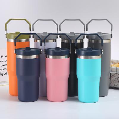 China PORTABLE Reusable Vacuum Insulated Water Stainless Steel Tumbler With Straw Leakproof Flip Bottle For Office Or Car for sale