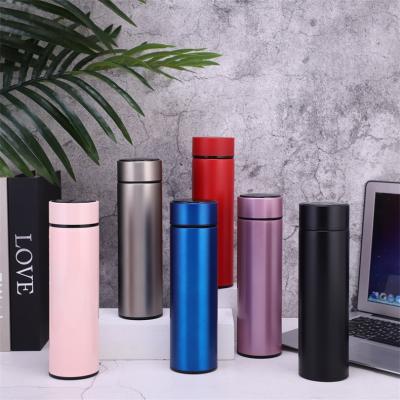 China PORTABLE custom creative smart thermos 500ml stainless steel thermos thermos mini water cup bottle led digital for sale