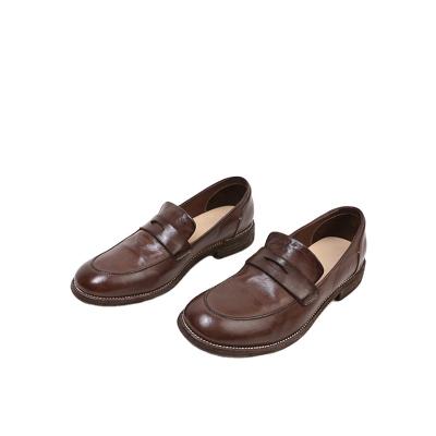 China Best quality hot sale casual loafers british leather women's flat for sale