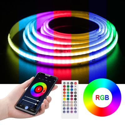 China Hotel 840 LED COB RGB LED Strip Lights Decoration DC24V DC12V For Wall Room Decor Flexible Ribbon RGB Tape TV Backlight Gamer for sale