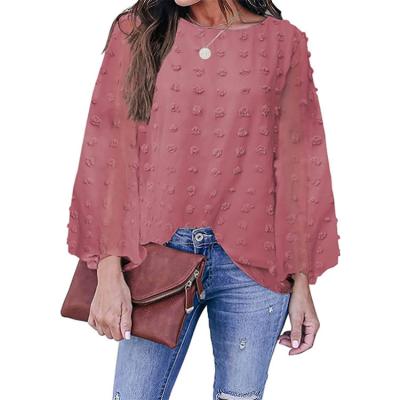 China Wholesale Trader Women's Breathable Top Round Neck Blouse Long Sleeve Shirt for sale