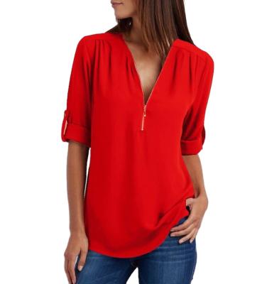 China 2021 Summer Cheap Chiffon Shirt Chiffon Tops Women's Anti-pilling Short Sleeve Shorts Blouse for sale