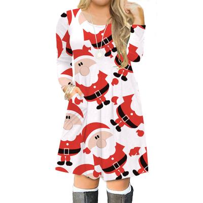 China Amazon Hot Sale Christmas Dress Viable Christmas Tops Long Sleeve Womens Oversized Hoodie Dress for sale