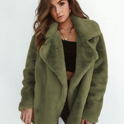 China New Arrival Breathable Half Long Faux Fur Coat Different Colors Plus Size Coats Winter Coat For Women for sale