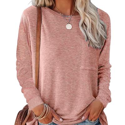 China New Arrival Ladies Breathable Cotton Tops Long Sleeve Loose Casual T-shirt Blouse for sale