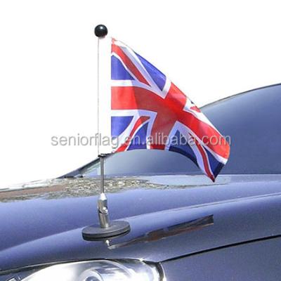 China FLYING Car Flag Car Flag Window Clips With Pole Original Manufacturer Direct Selling for sale