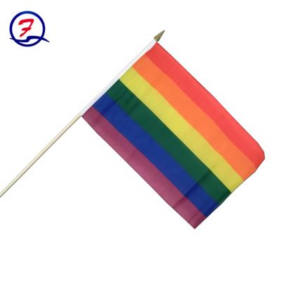 China Small Mini Hand Rainbow Gay Pride FLYING Waving Waving Flag for sale