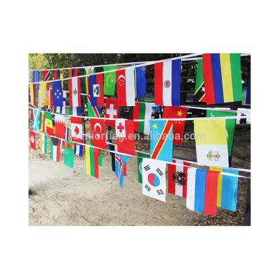 China Wholesale Polyester Fabric Printed String Banner Hanging Multinational Flag Bunting for sale