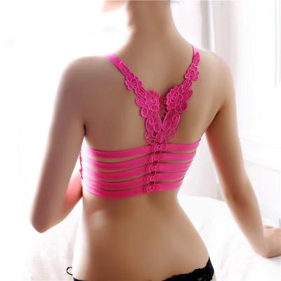 China Breathable cotton Foreign trade fashion sports vest no trace comfortable no steel ring beauty back wrap chest underwear 1582 for sale