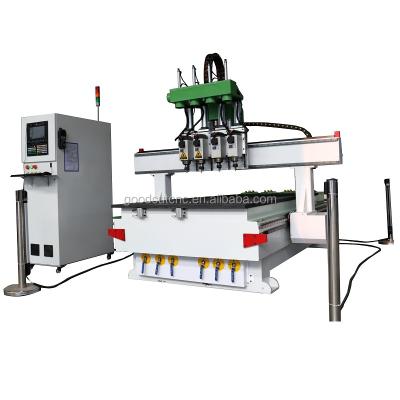 China 3/4 1325 Door Woodworking Multi Axis Multi Head CNC Router 3d Wood Router Machine Price 1325 for sale