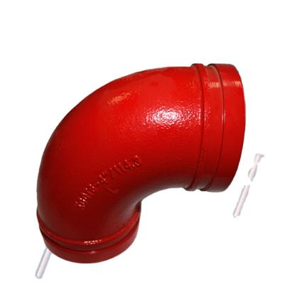 China Pipe Connected Ductile Iron Combat System FM/UL-Approved Grooved Casting Pipe Fittings Elbow for sale