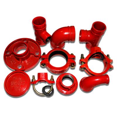 China Rigid Fire Fighting Couplings Mechanical Tee/Elbow/Cross/Flange/Pipe Connected Splined Reducer/Hose/Reducing Tee Splined Fittings for sale