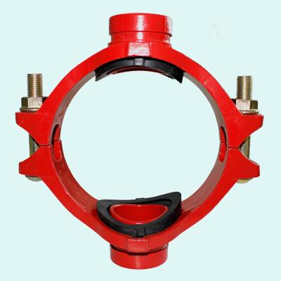 China Pipe Connected 300 PSI Ductile Iron Threaded Mechanical Cross With FM-UL-CE Approval For Fire Fighting for sale