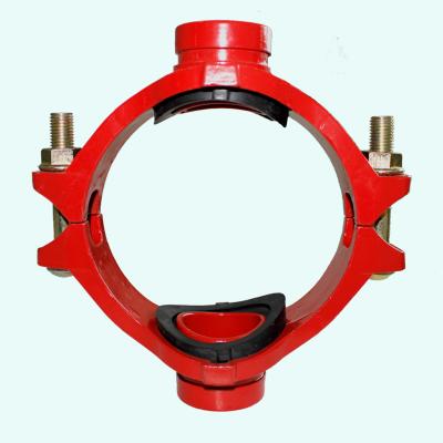 China Pipe Connected 300 PSI Ductile Iron Threaded Mechanical Cross With FM-UL-CE Approval For Fire Fighting for sale