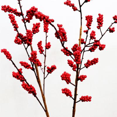 China Natural Looking Easy Used Decorative Berry Picks Branches Berry Artificial Flower Artificial Berry for sale