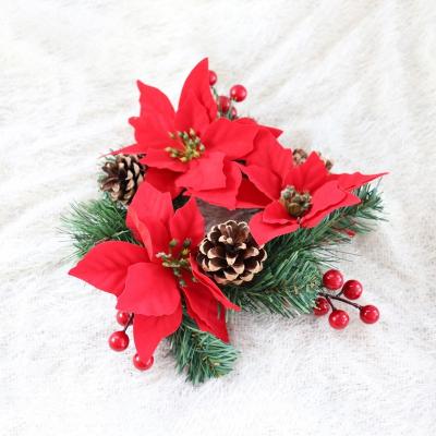 China 2020 New Arrival Christmas Silk Flowers Wreath For Home Decoration Artificial Flower for sale