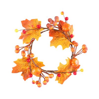 China Warm Halloween garlands imitating berries maple leaves and pumpkins decorated with candle rings for sale