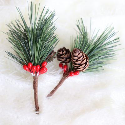 China Christamas Home Decoration Christmas PVC Artificial Berry Branch Plastic Pine Tree for sale