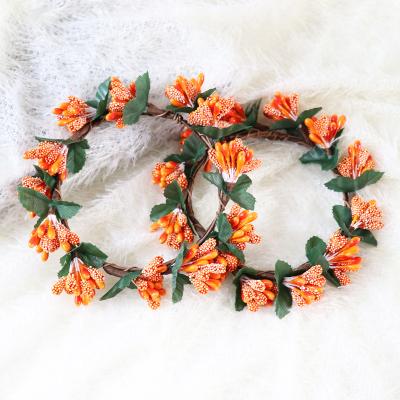 China Halloween Decorative Pip Orange Berries Candle Rings Christmas Low Price Christmas Decorative Garlands for sale