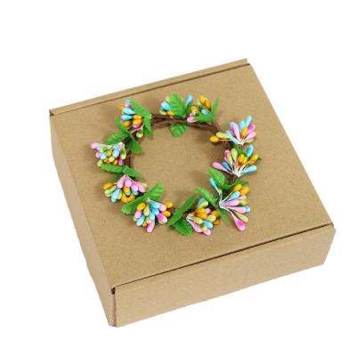 China Spring Colors New Ring Candle 2022 Berry Wreath Easter Colorful Small Garland Holiday Decoration for sale