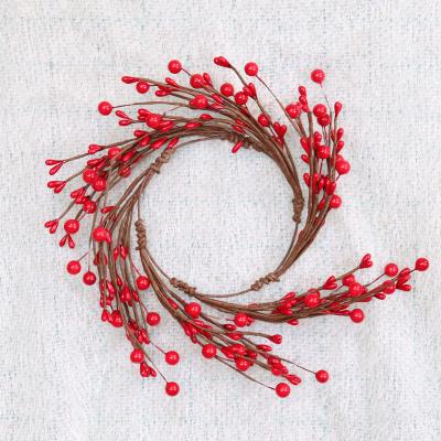 China Simulate Red 2022 New Year Decor Berries Christmas Wreath Wedding Decoration Holiday Garland For Wall Decor for sale