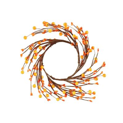 China Simulate Orange White Blue Plastic Candle Wreath Holiday Decoration PIP Berry Rings Artificial PIP Berry Rings For Christmas Decorations for sale