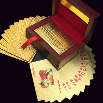 China Waterproof Luxury Gold Poker Cards Waterproof 24K Gold Foil Playing Cards for sale