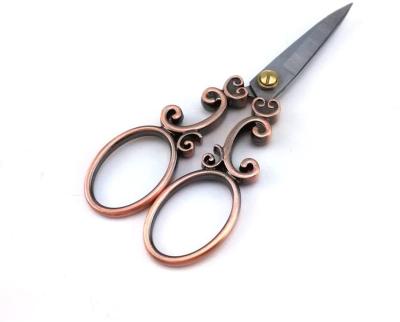 China Vintage Plum Blossom Gold Embroidery Scissors and Classic Crane Design Sewing Scissors for Sewing Craft Art Work Everyday Use Embroidery for sale