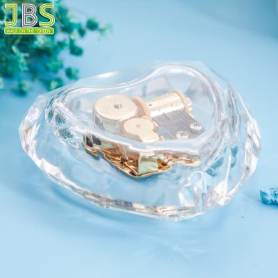 China Suitable for any occasions heart shape clear acrylic music box for girls for sale