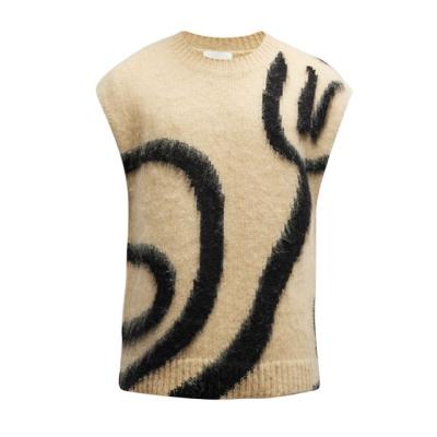 China Custom Anti-Wrinkle Mens Sweater Manufacturer Thick Knit Jacquard Mohair Sweater For Man for sale