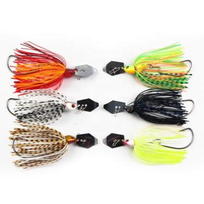 China Metal MESTER LAKE SB004 17g 100mm Metal Jig Silicone Skirt Spinner Buzzbait Chatterbait Bait Fishing Lure for sale