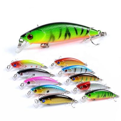 China HLQ005 67mm ABS Plastic 5g 3D Bass Lure Eye Jerkbait Wobbler Fishing Lure Spot Tongue Fishing Lure Minnow for sale