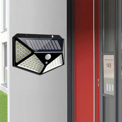 China 114 LED IP65 Solar Powered Outdoor Waterproof Motion Sensor Security Yard Wall Solar Garden Lights for sale