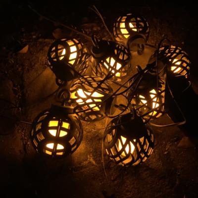 China LANDSCAPE Flame Light IP44 Waterproof Decorative Solar Patio String Lights Flickering Decorative Hanging Lights for Christmas Party for sale