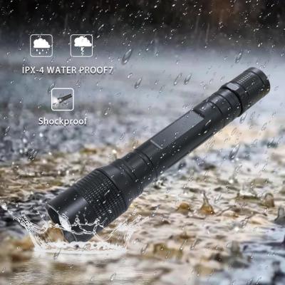 China Zoomable Led Light Replaceable Battery 2000LM High Lumens Torch Zoomable LED Tactical Anti-drop Shockproof Flashlight for sale