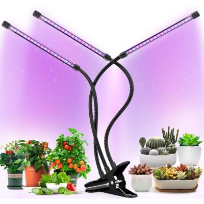 China Seed Starting Full Spectrum Dimmable 3 Tubes LED Grow Strip Light Desk Clip Lamps Grow Light For Indoor Plants Flowers for sale