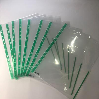 China PP Colored Strip Sheet Protector Punch Pockets Size Protector (Factory) for sale