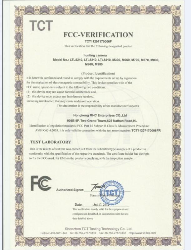 FCC - ShenZhen MHC Enterprises Co., Ltd.