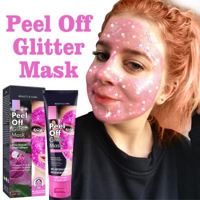 China Pink Moisturizer Glitter Peel Off Mask Moisturizing Violent Skin Tone Wholesale Facial Mud Mask OEM Private Label Lighting Mask for sale