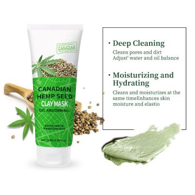 China OEM Green Tea Face Mud Mask Hemp Seed Oil Mud Mask Washable Moisturizer Skin Brightening Moisturizing Mud Wash Mask for sale