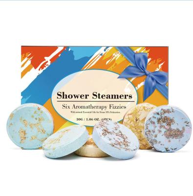 China Body Shower Salt Body Care Round Biscuit Flower Sea Salt Shower Tablets Pour Steamers Essential Oil Bath Salt OEM for sale