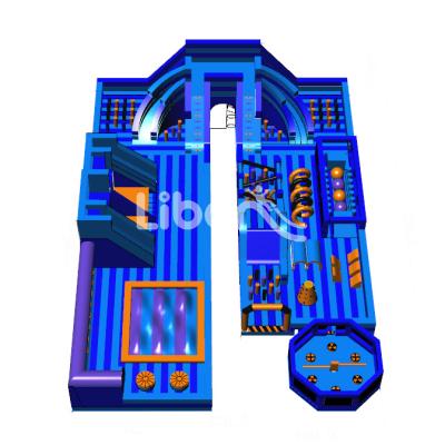 China PVC Customized New Adults Kids Commercial Outdoor Ninja Warrior Inflatable Obstacle Course For Sale for sale