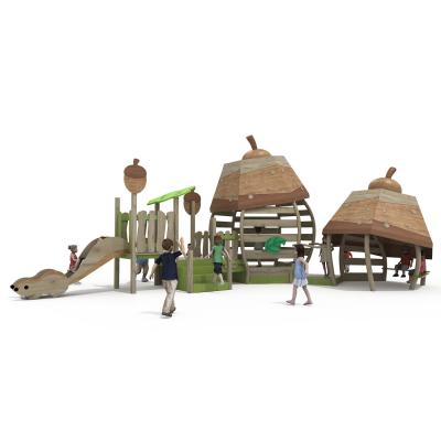 China Custom Kids School Backyard Outdoor Wooden Playground Large Children's Playground Equipment for sale