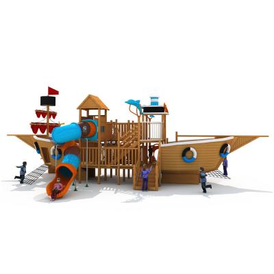 China Fine Outdoor Playground Equipment Adventure Quality Custom Customized Wooden Pirate Ship for sale