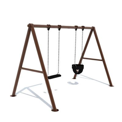 China New Modern Outdoor Metal Adult Garden Baby Swing Set For Park for sale