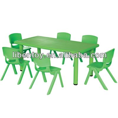 China High Quality Kindergarten and School China Supplier New Design Rectangular 6 Chairs Dining Table Price for sale